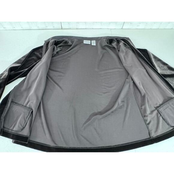 "Chicos" Vintage, Zip Up, Velvet Cardigan, SZ 3 (XL 16), Y2K, 90's, Work, Goth - Picture 7 of 10